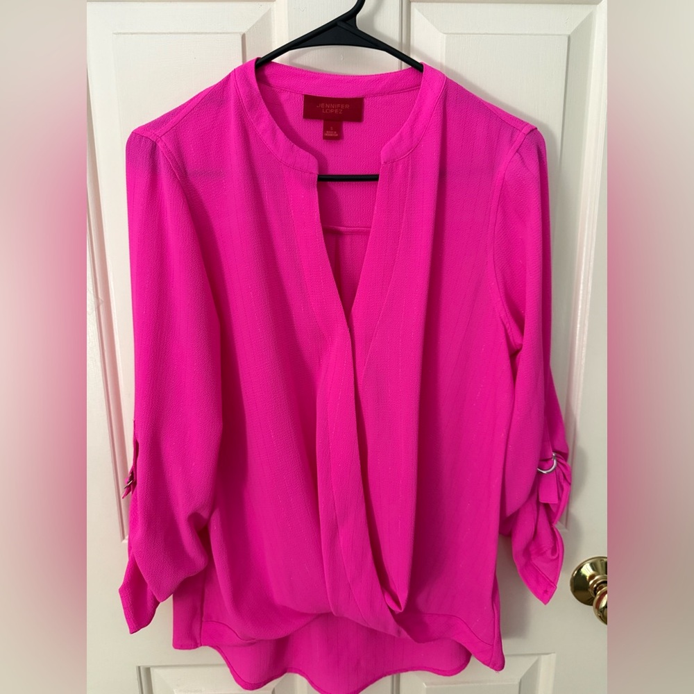 Jennifer Lopez Vibrant Pink Blouse